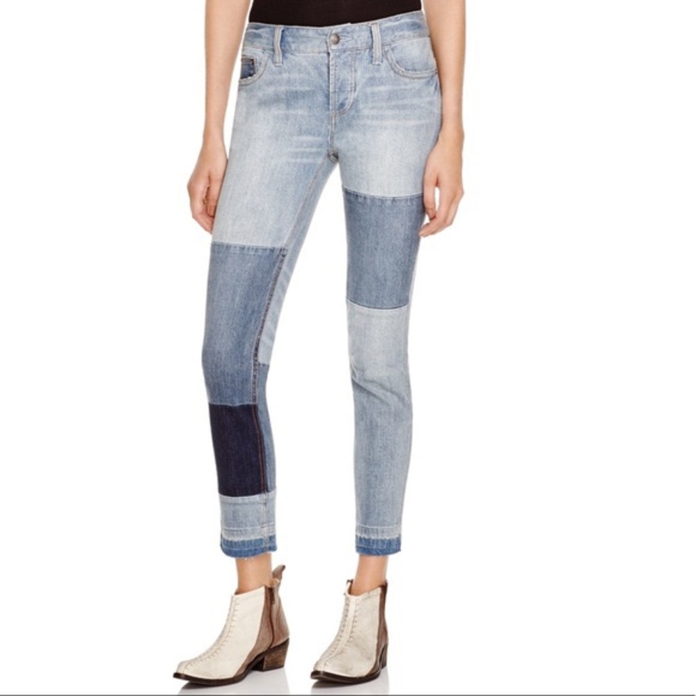 Free People Patchwork Button Fly Jean Size 24